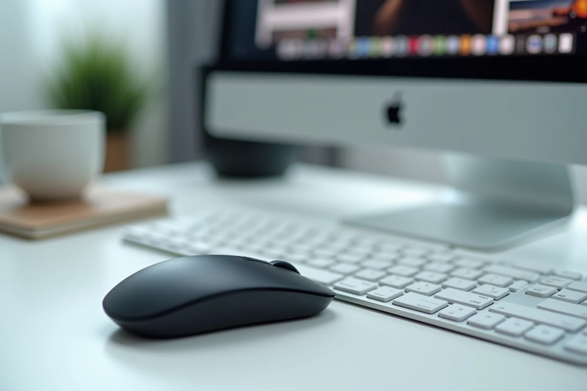 Clavier et souris inutilisés devant Google Chrome affichant des pages actualisées automatiquement sur un bureau épuré