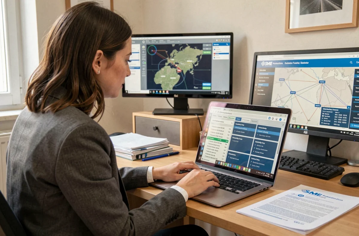 Consultante cybersécurité d'Easy Service Informatique présentant une offre de protection Secur-IT à un dirigeant de PME parisienne