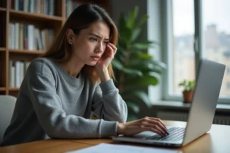 Femme dans un bureau moderne en intérieur
