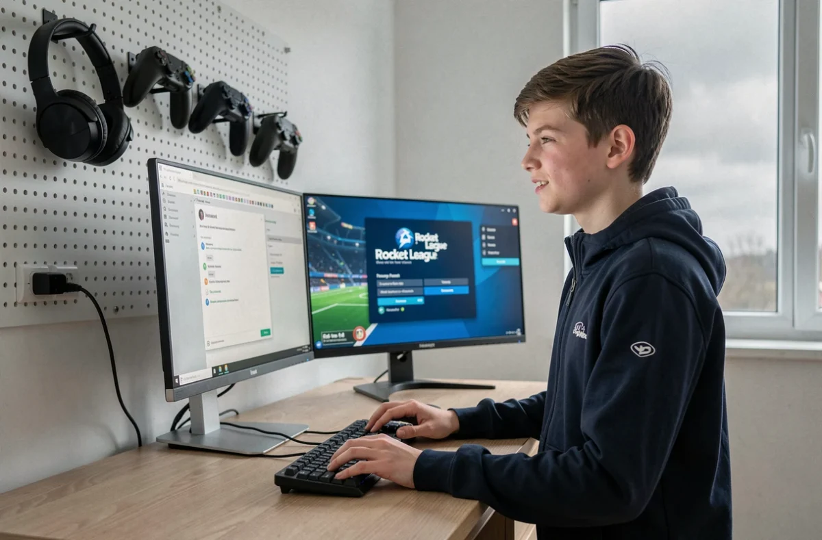 Adolescent vérifiant que Rocket League fonctionne correctement après la désinstallation complète de BakkesMod sur PC